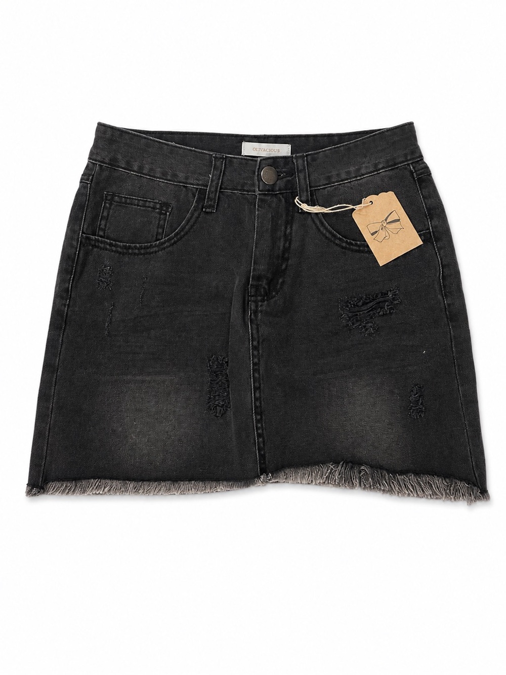 Black Mark Ashton Denim Mini Skirt - Olivacious